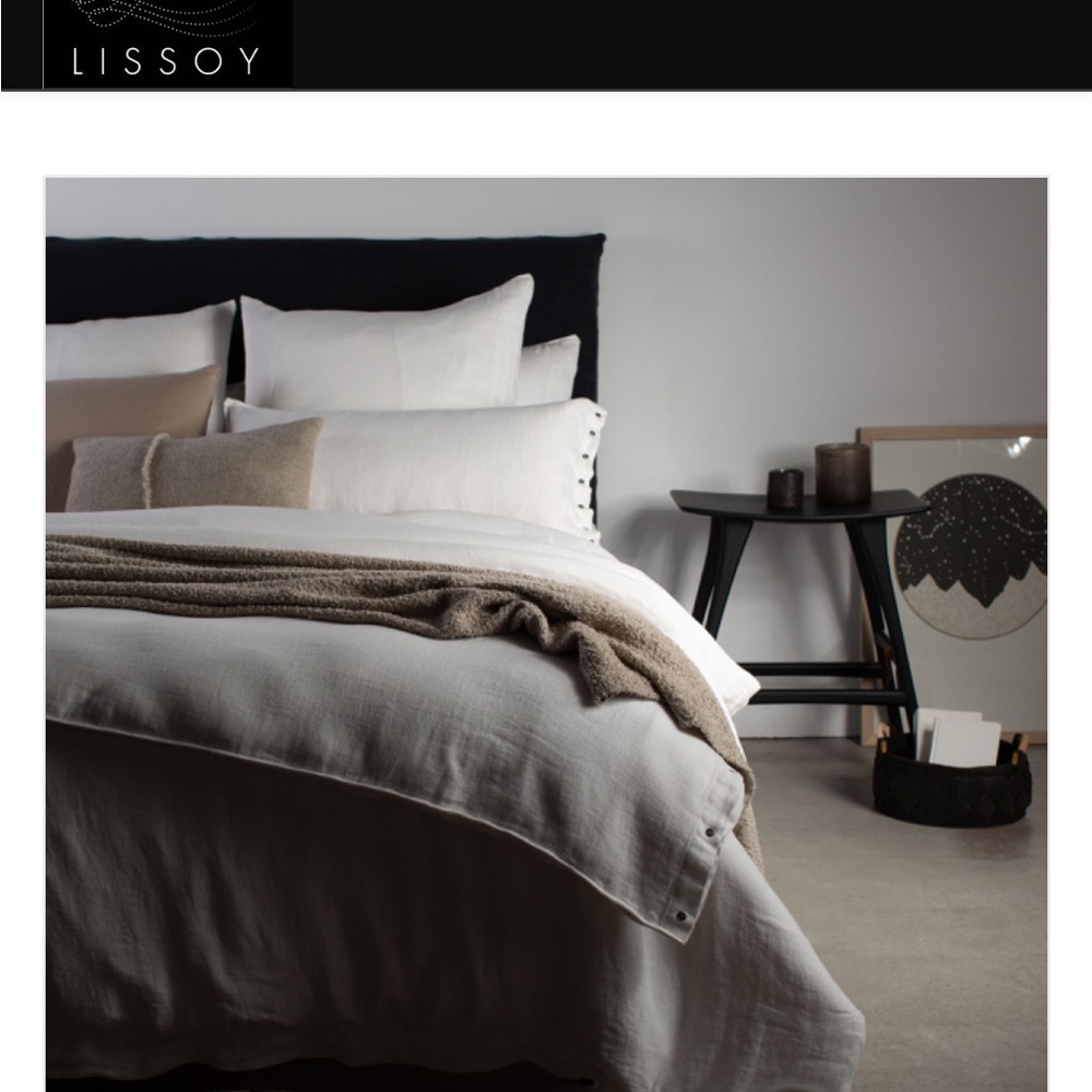 NWT Lissoy Linen King Size Duvet Cover, Ivory